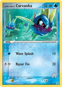 Team Aqua's Carvanha Pokémon card, number 48