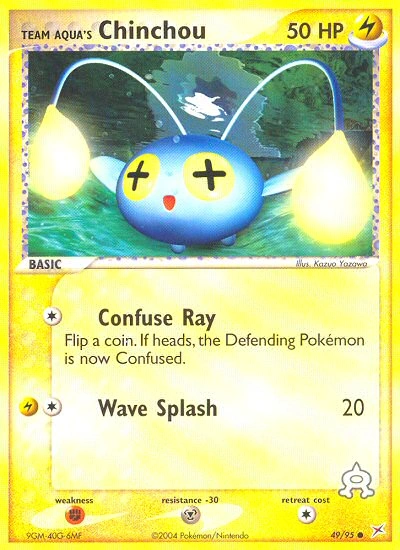 Team Aqua's Chinchou Pokémon card from Team Magma vs Team Aqua, number 49 (Standard print)