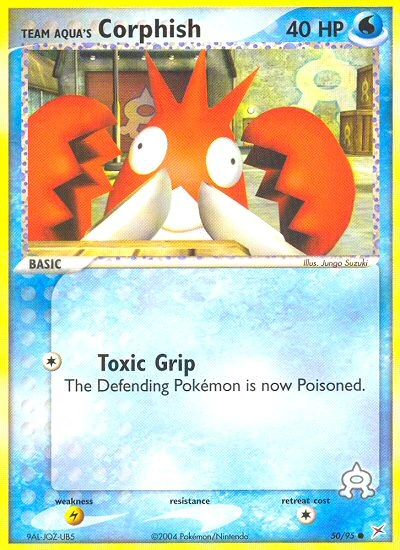Team Aqua's Corphish Pokémon card from Team Magma vs Team Aqua, number 50 (Standard print)