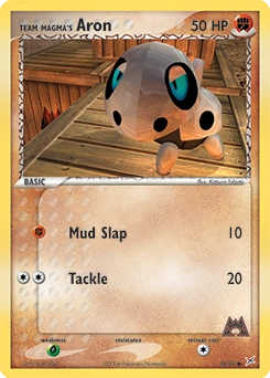 Team Magma's Aron Pokémon card, number 58