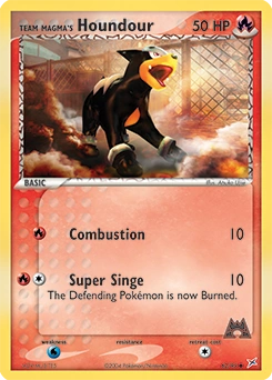 Team Magma's Houndour Pokémon card, number 62