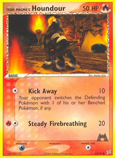 Team Magma's Houndour Pokémon card from Team Magma vs Team Aqua, number 63 (Standard print)