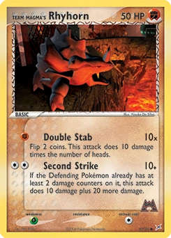 Team Magma's Rhyhorn Pokémon card, number 67