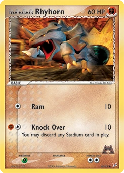 Team Magma's Rhyhorn Pokémon card, number 68