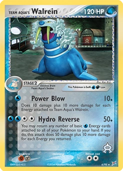 Team Aqua's Walrein Pokémon card, number 6