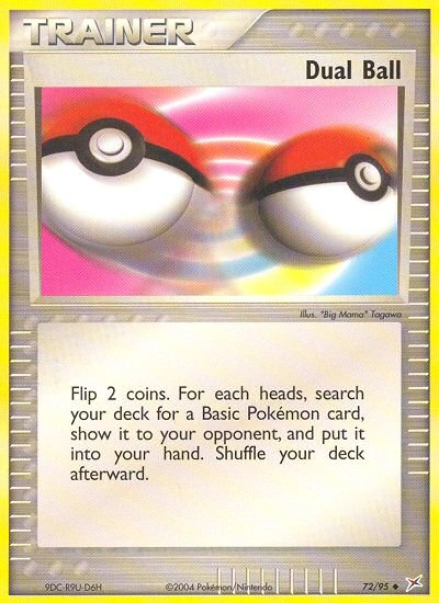 Dual Ball Pokémon card from Team Magma vs Team Aqua, number 72 (Standard print)