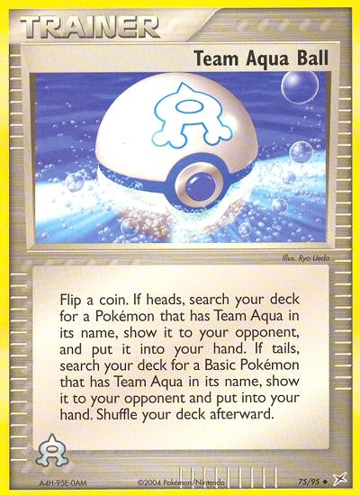 Team Aqua Ball Pokémon card from Team Magma vs Team Aqua, number 75 (Standard print)