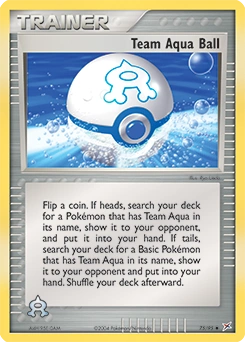 Team Aqua Ball Pokémon card, number 75