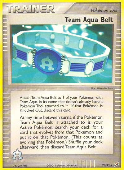 Team Aqua Belt Pokémon card from Team Magma vs Team Aqua, number 76 (Standard print)