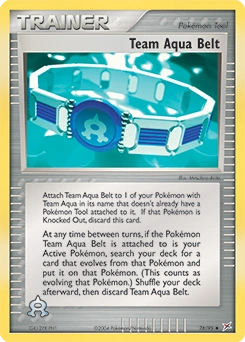 Team Aqua Belt Pokémon card, number 76