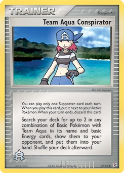 Team Aqua Conspirator Pokémon card, number 77