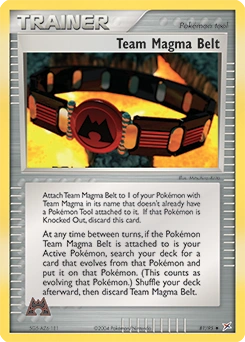 Team Magma Belt Pokémon card, number 81
