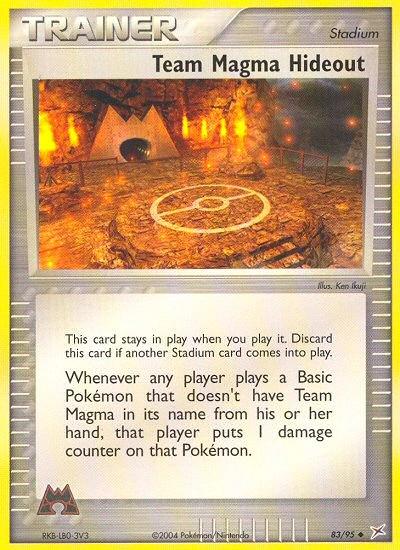 Team Magma Hideout Pokémon card from Team Magma vs Team Aqua, number 83 (Standard print)