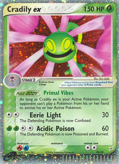 Cradily ex Pokémon card from Team Magma vs Team Aqua, number 90 (Holo print)