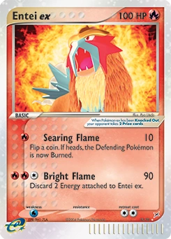 Entei ex Pokémon card, number 91