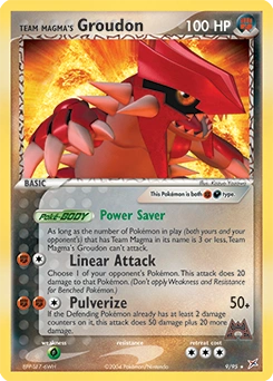 Team Magma's Groudon Pokémon card, number 9