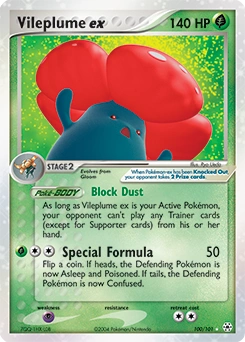 Vileplume ex Pokémon card, number 100