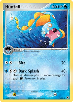 Huntail Pokémon card, number 19