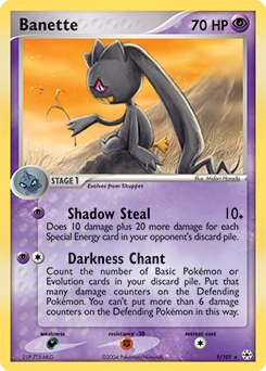 Banette Pokémon card, number 1
