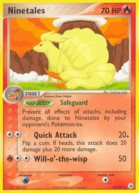 Ninetales Pokémon card from Hidden Legends, number 22 (Standard print)