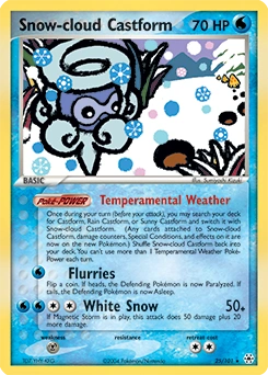Snow-cloud Castform Pokémon card, number 25