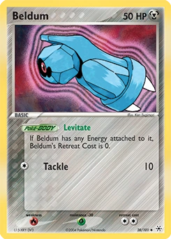 Beldum Pokémon card, number 28