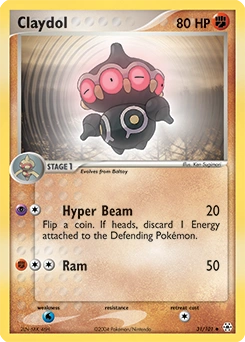Claydol Pokémon card, number 31