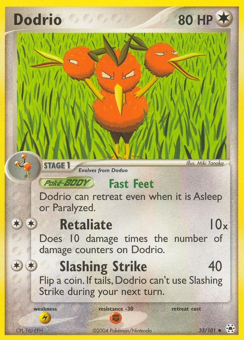 Dodrio Pokémon card from Hidden Legends, number 33 (Standard print)