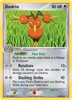 Dodrio Pokémon card, number 33