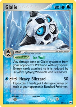 Glalie Pokémon card, number 34