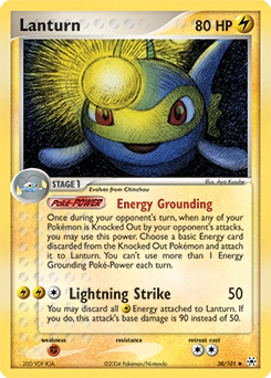 Lanturn Pokémon card, number 38