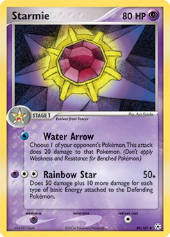 Starmie Pokémon card, number 49