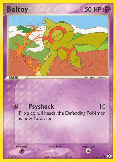 Baltoy Pokémon card from Hidden Legends, number 52 (Standard print)