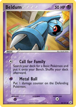 Beldum Pokémon card, number 54