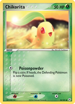 Chikorita Pokémon card, number 55
