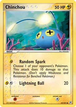 Chinchou Pokémon card, number 57