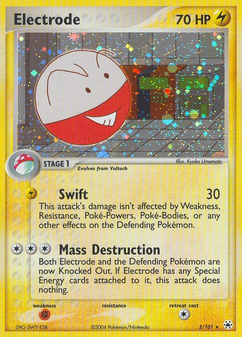 Electrode Pokémon card from Hidden Legends, number 5 (Holo print)