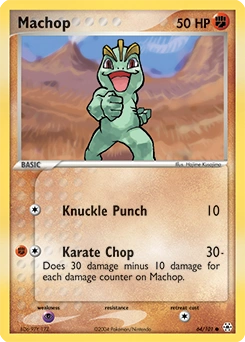 Machop Pokémon card, number 64