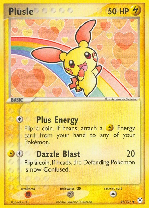 Plusle Pokémon card from Hidden Legends, number 69 (Standard print)