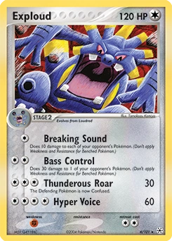 Exploud Pokémon card, number 6