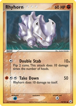 Rhyhorn Pokémon card, number 70