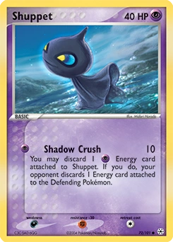 Shuppet Pokémon card, number 72