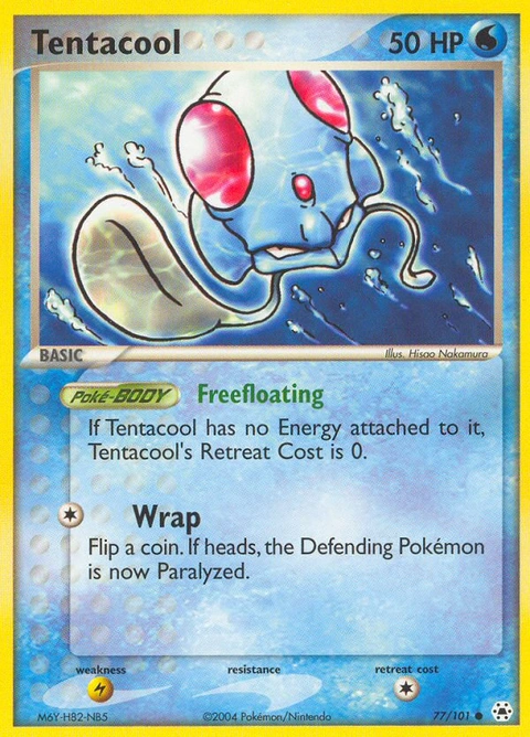 Tentacool Pokémon card from Hidden Legends, number 77 (Standard print)