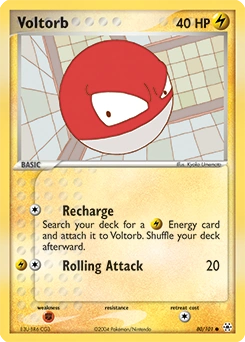 Voltorb Pokémon card, number 80