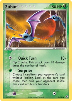 Zubat Pokémon card, number 83