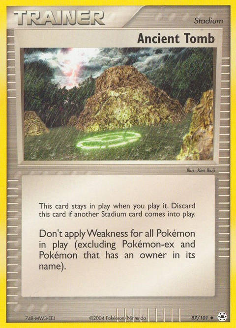 Ancient Tomb Pokémon card from Hidden Legends, number 87 (Standard print)