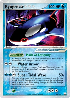 Kyogre ex Pokémon card, number 94