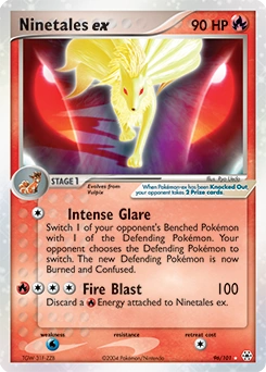 Ninetales ex Pokémon card, number 96