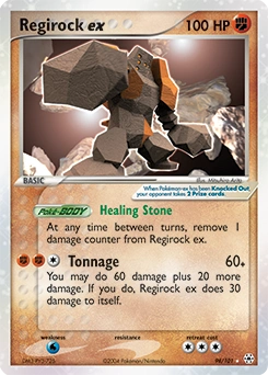 Regirock ex Pokémon card, number 98
