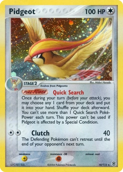 Pidgeot Pokémon card, number 10